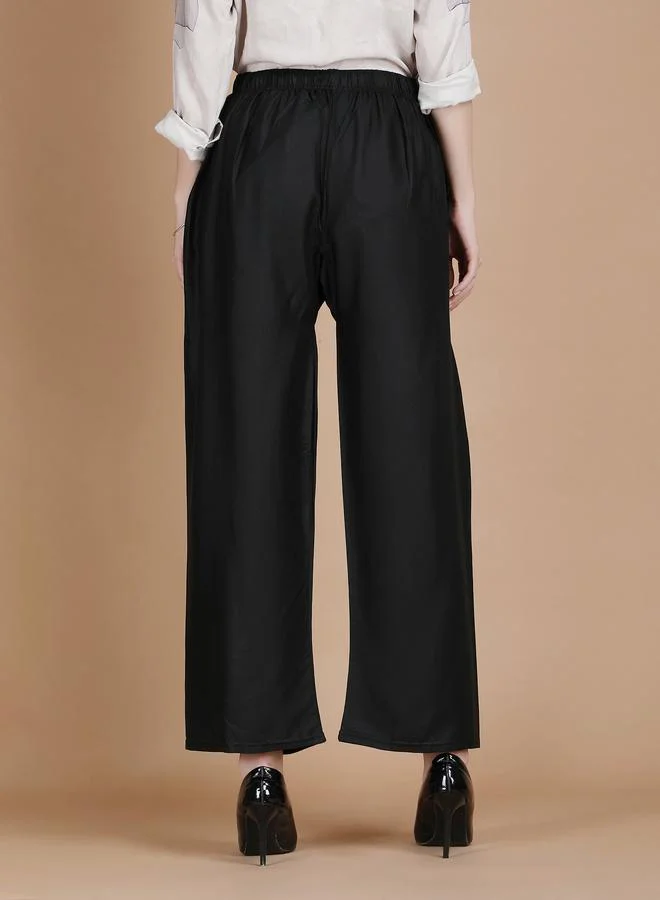 Take Two Black Black Wide Leg Ethnic Palazzos By Michael Kovlin for Women | Best Price UAE